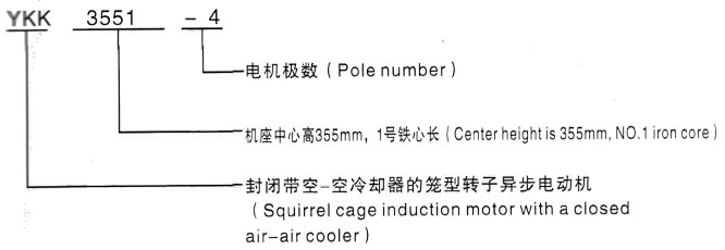 YKK系列(H355-1000)高压YJTFKK4503-2三相异步电机西安泰富西玛电机型号说明